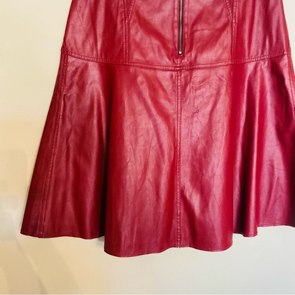 BCBG MaxAzria Camber A-line Faux Leather Skirt in Merlot Size Medium - Picture 7 of 16